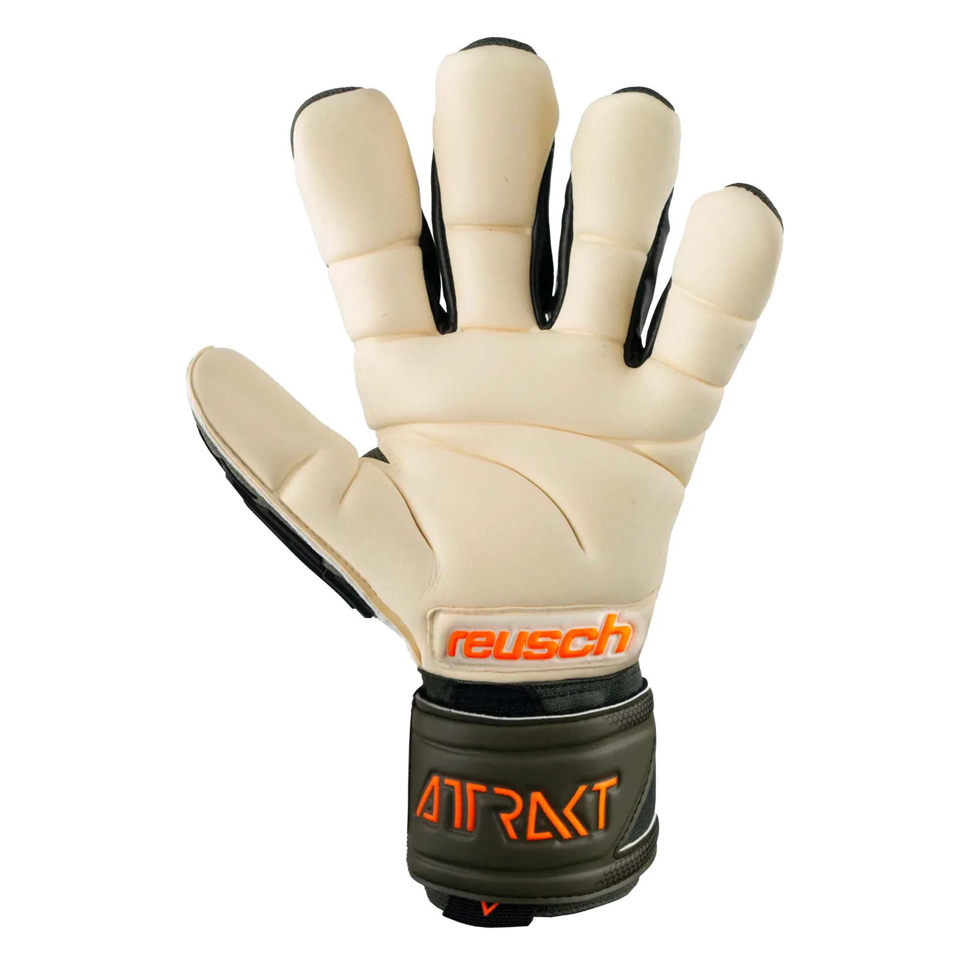 Reusch Men's Attrakt Freegel Gold X Fingersave Goalkeeper Gloves Black/Orange