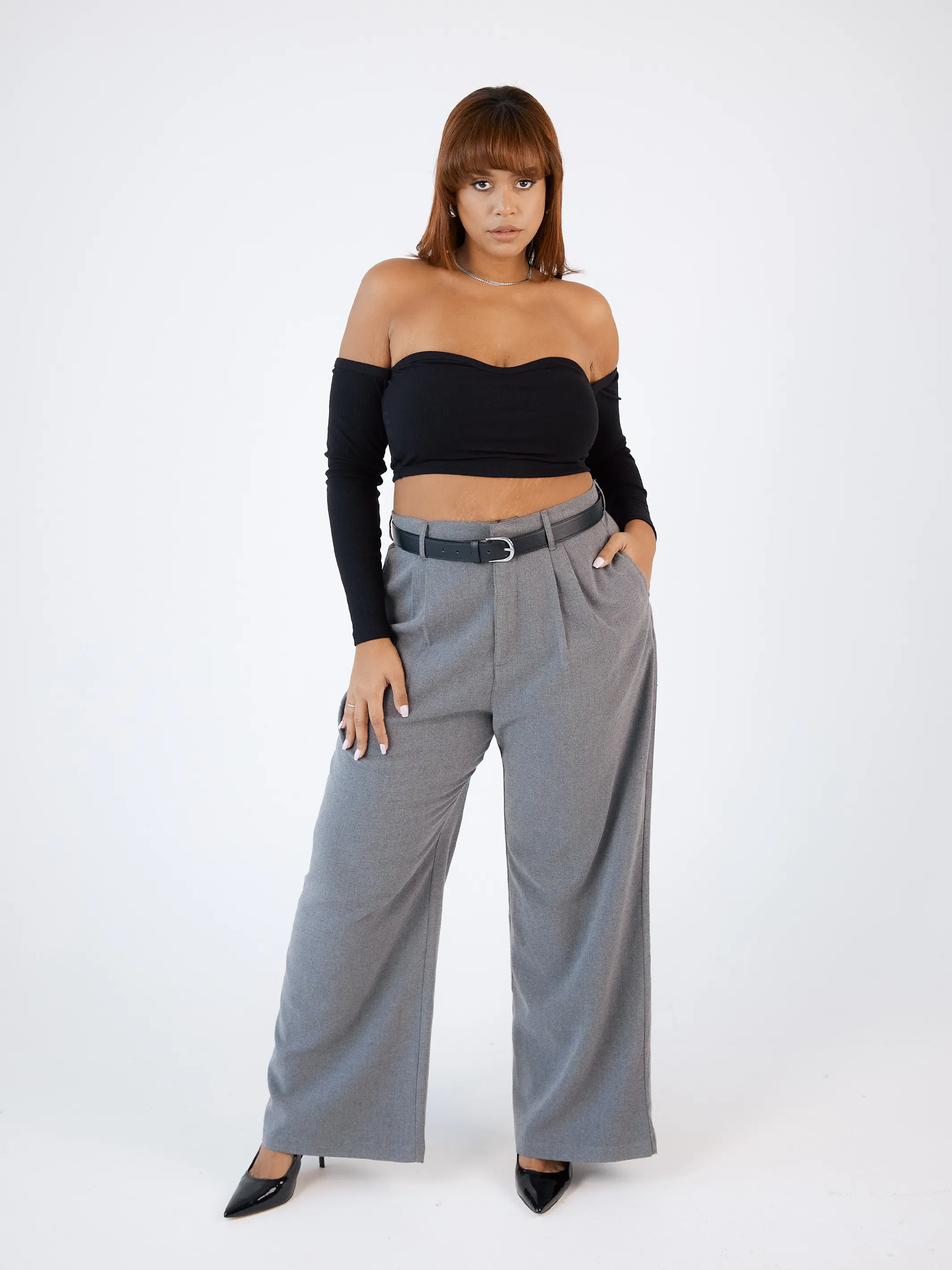 Ribbed Long Sleeve Tube Top Brami