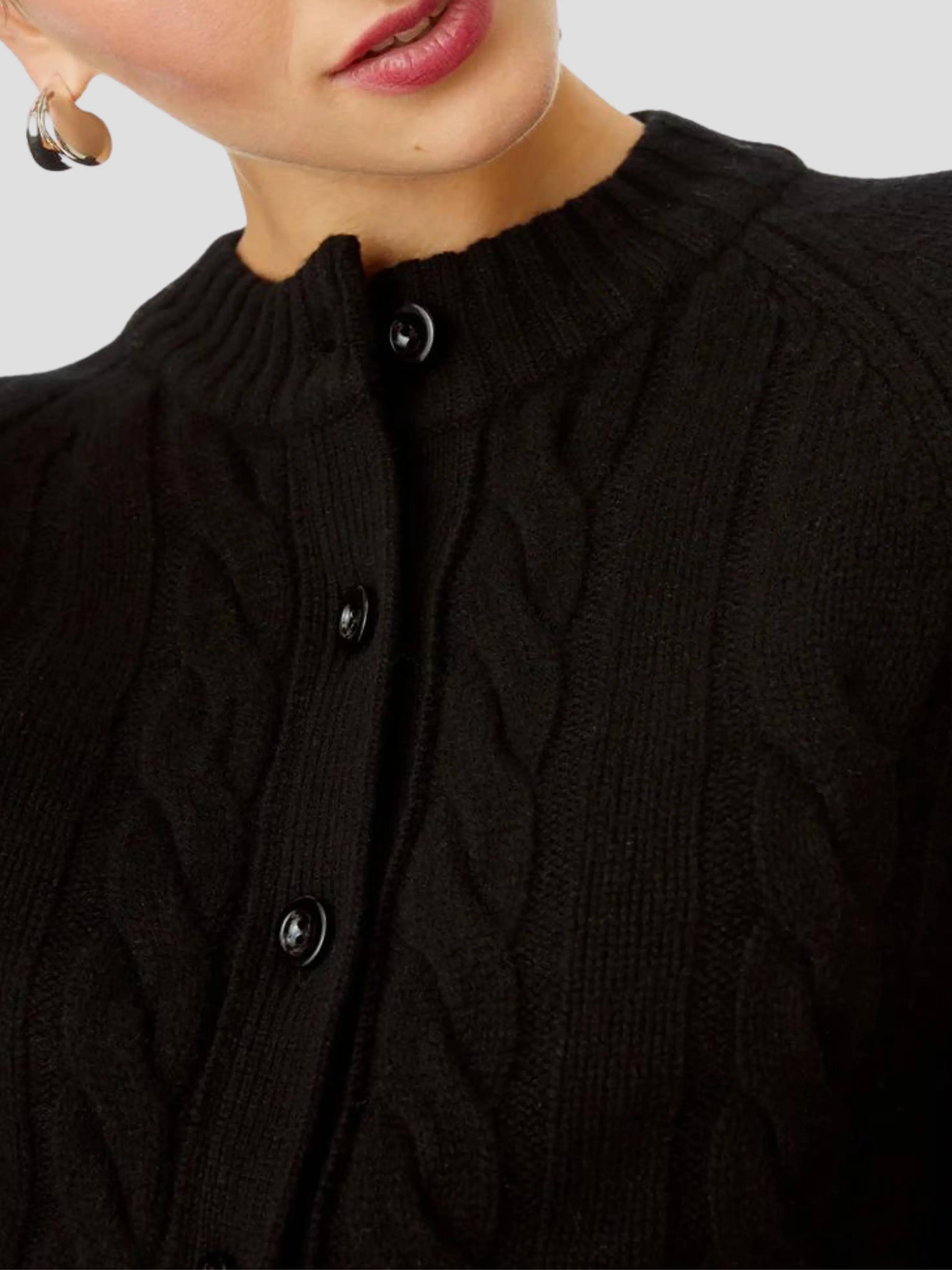 Rita Cropped Cardigan in Black