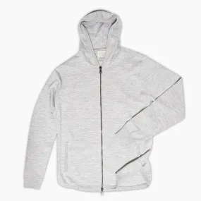 Robin Knitted luxury wool 180'S Avalon full zip hooded (cool grey melange)