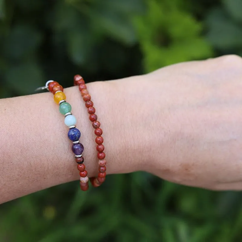 Root Chakra Red Jasper Wrap Bracelet