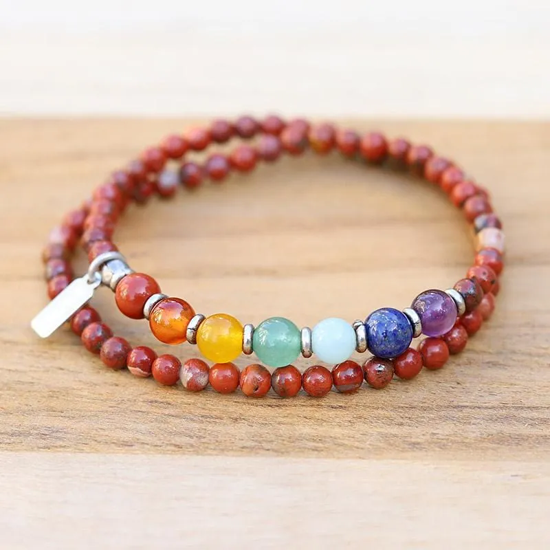 Root Chakra Red Jasper Wrap Bracelet