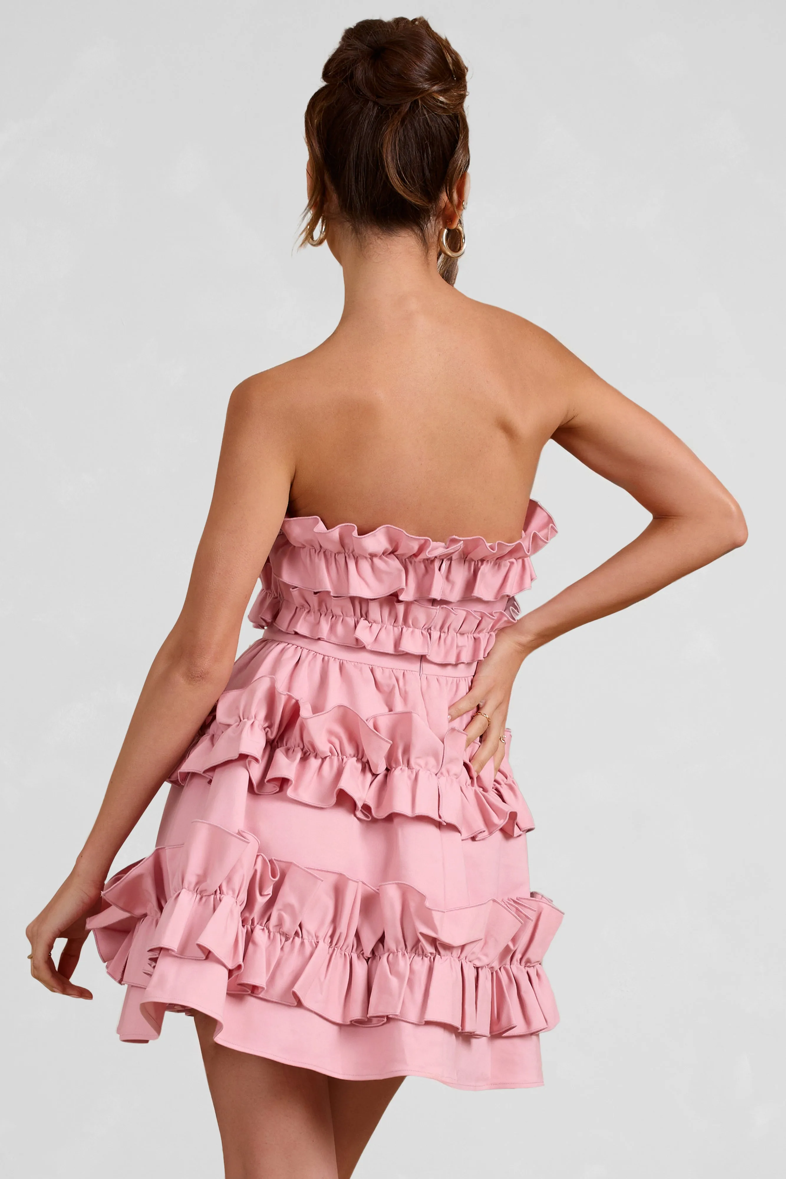 Rosette | Blush Ruffled Bandeau Mini Dress