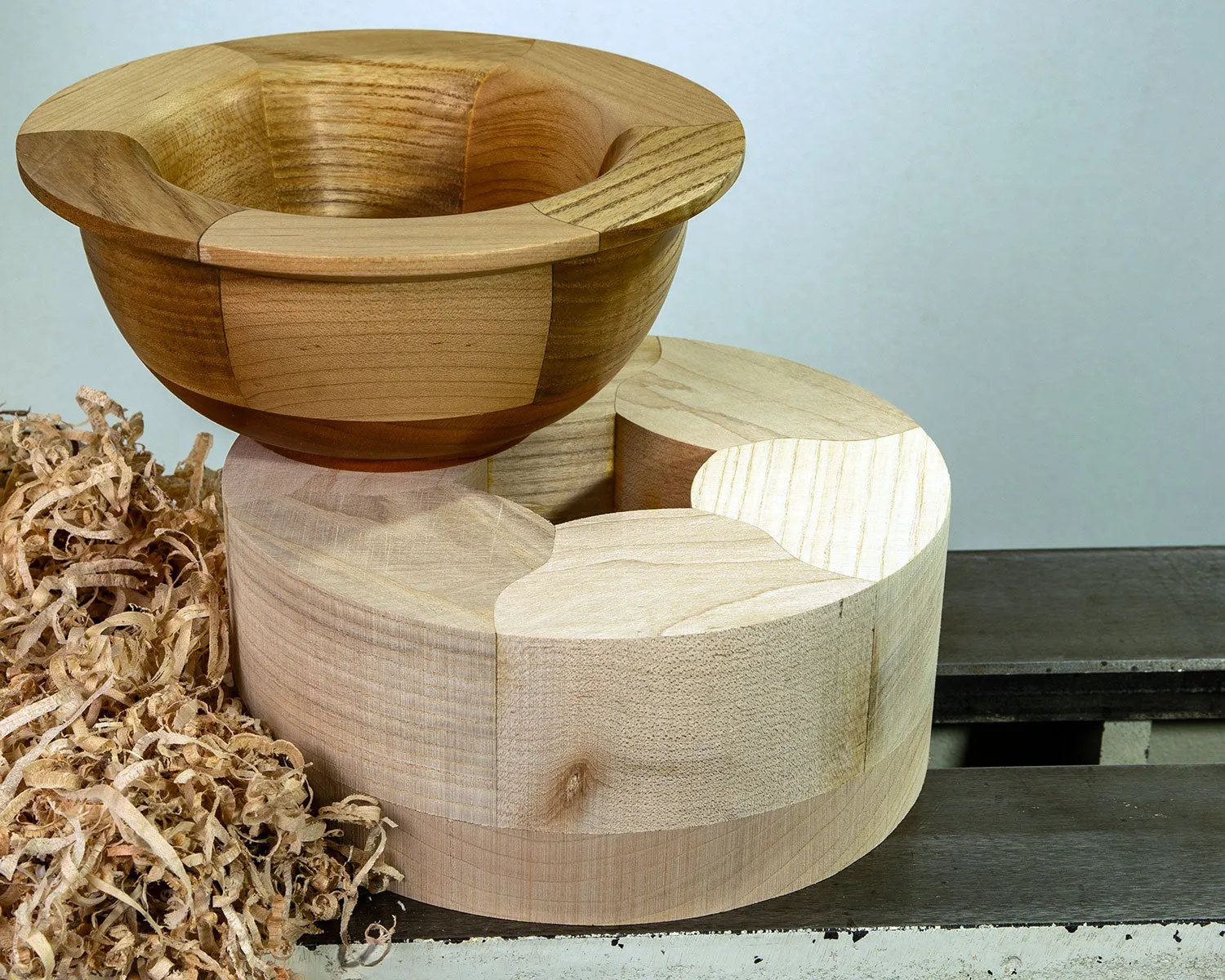 Segmented Bowl Blank for Woodturning, 6.5 x 3