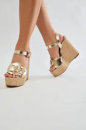 Sierrah Platform Wedges - Gold