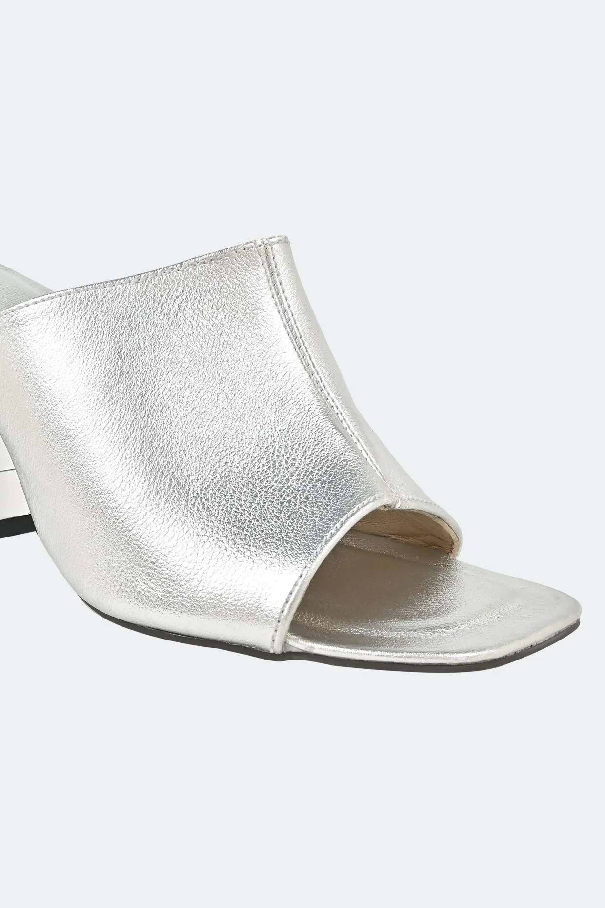 Silver Mules For Women