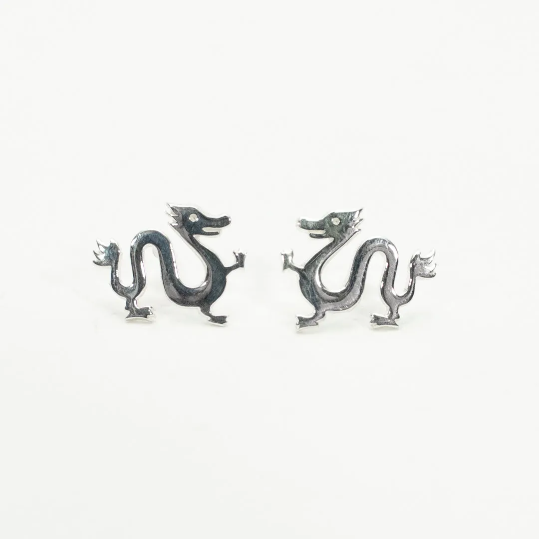 Silver Year of the Dragon Studs