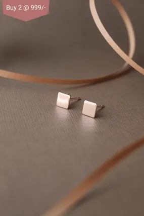 Simply Square Rose Gold Plated Mini Sterling Silver Stud Earrings