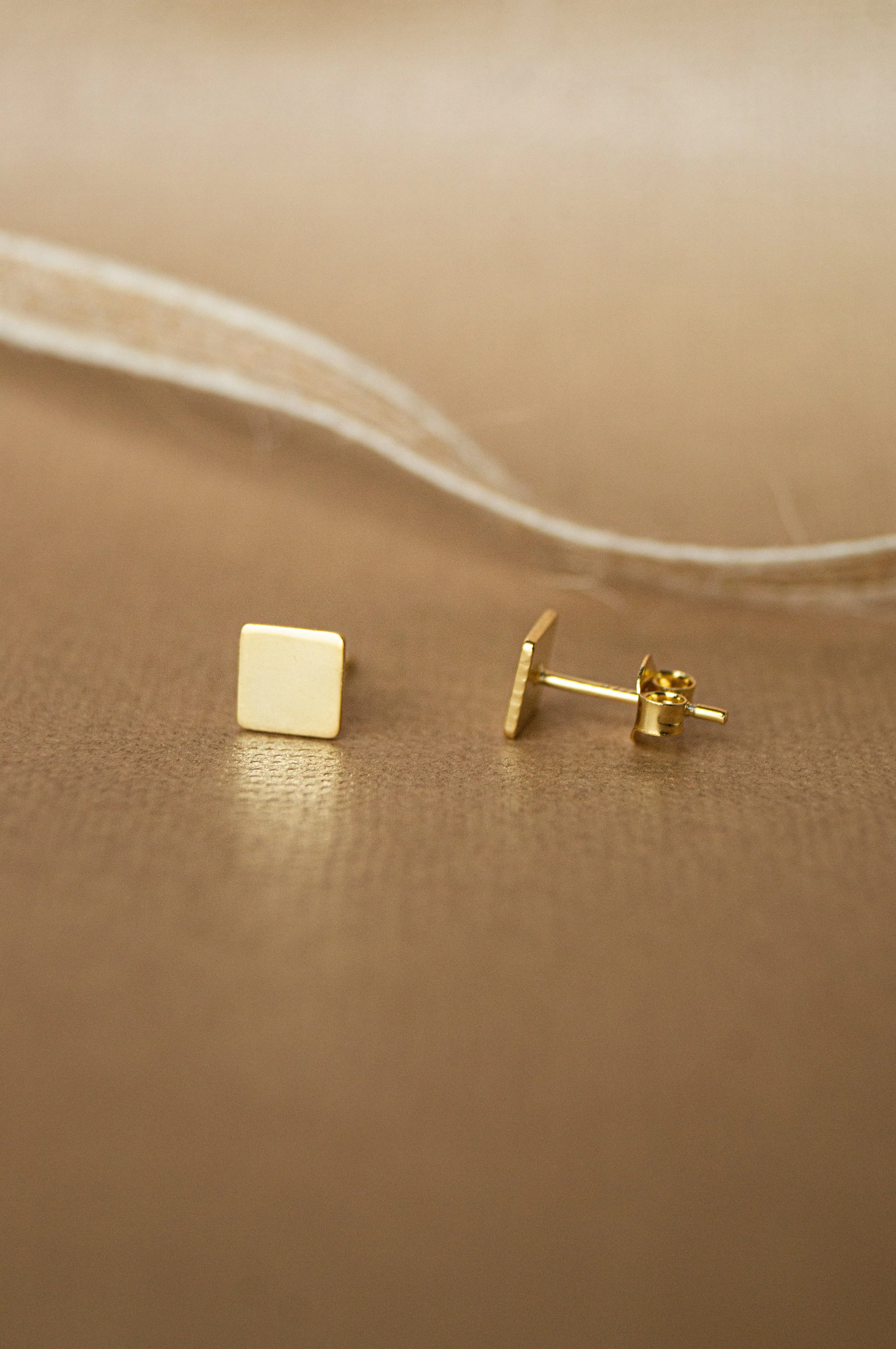 Simply Square Rose Gold Plated Mini Sterling Silver Stud Earrings