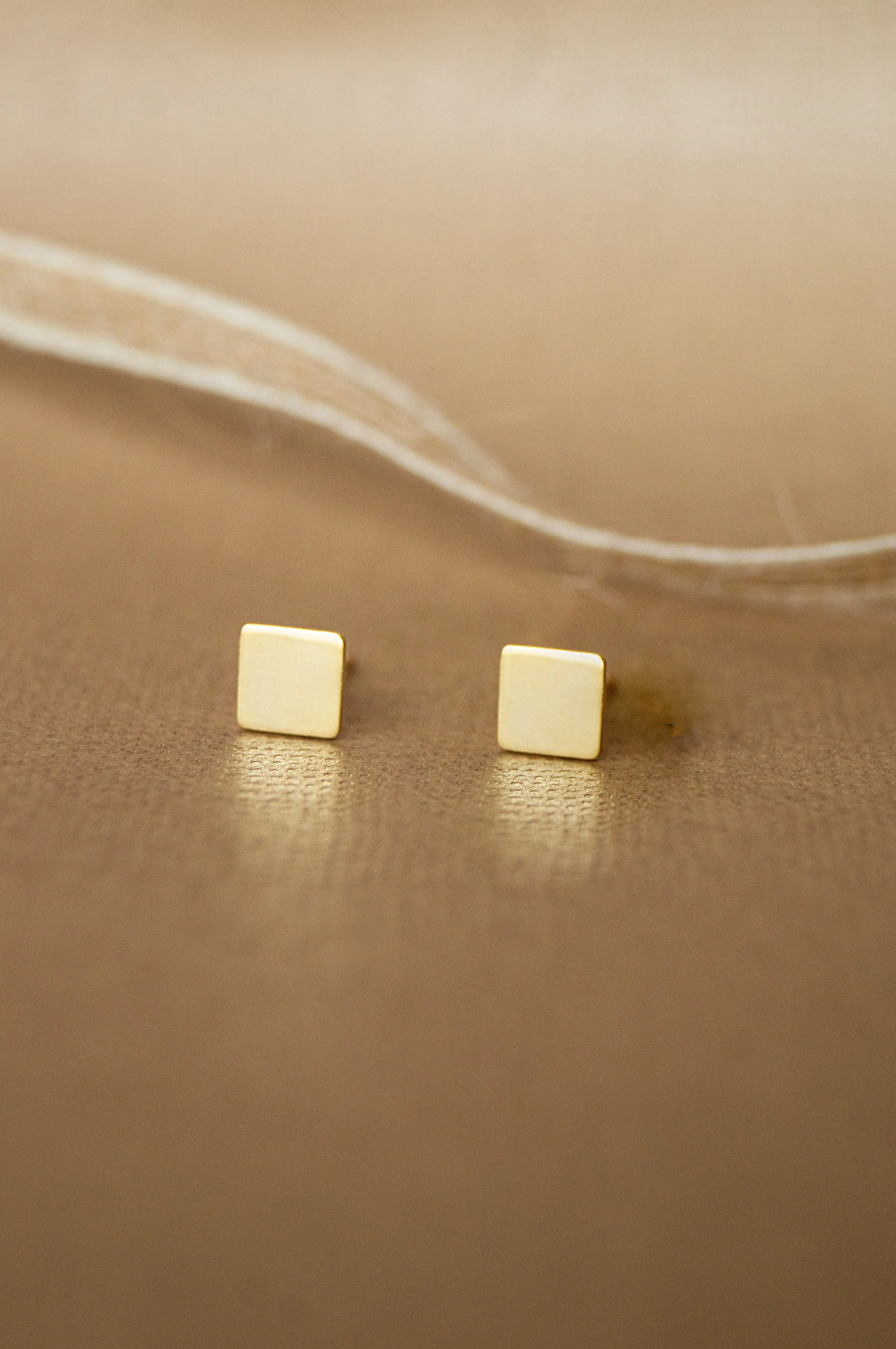 Simply Square Rose Gold Plated Mini Sterling Silver Stud Earrings