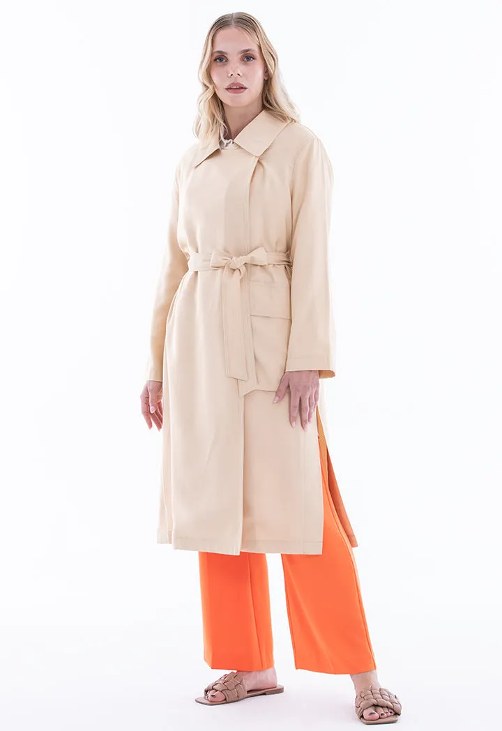 Solid Lightweight Side Slits Coat