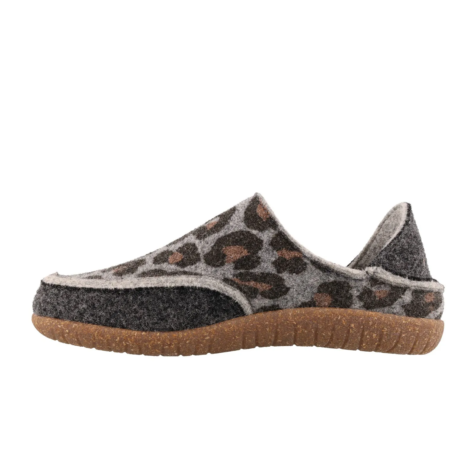 Taos Convertawool Slip On (Women) - Charcoal Leopard Wool