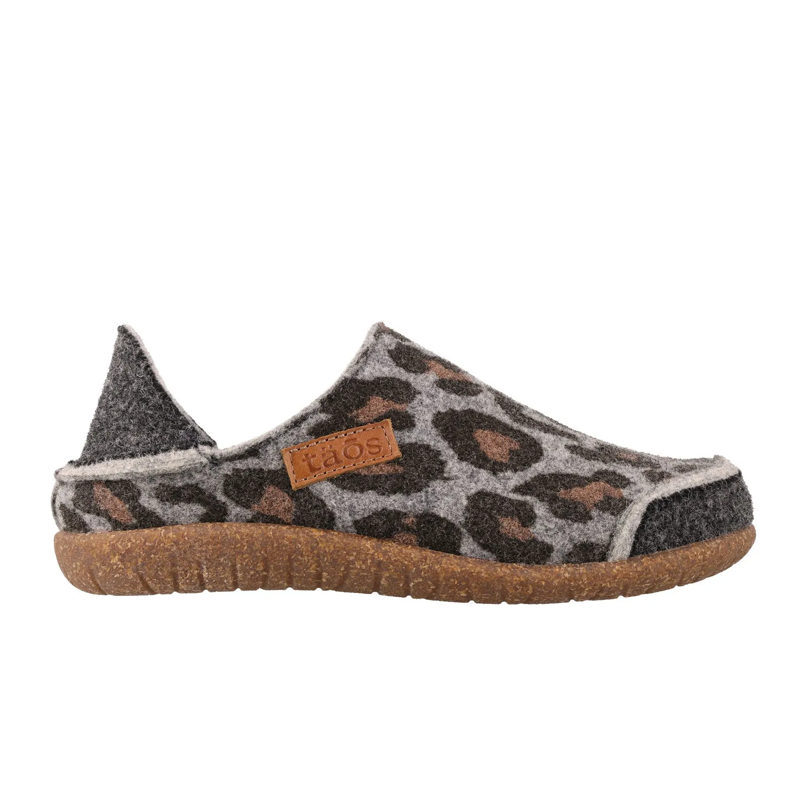 Taos Convertawool Slip On (Women) - Charcoal Leopard Wool