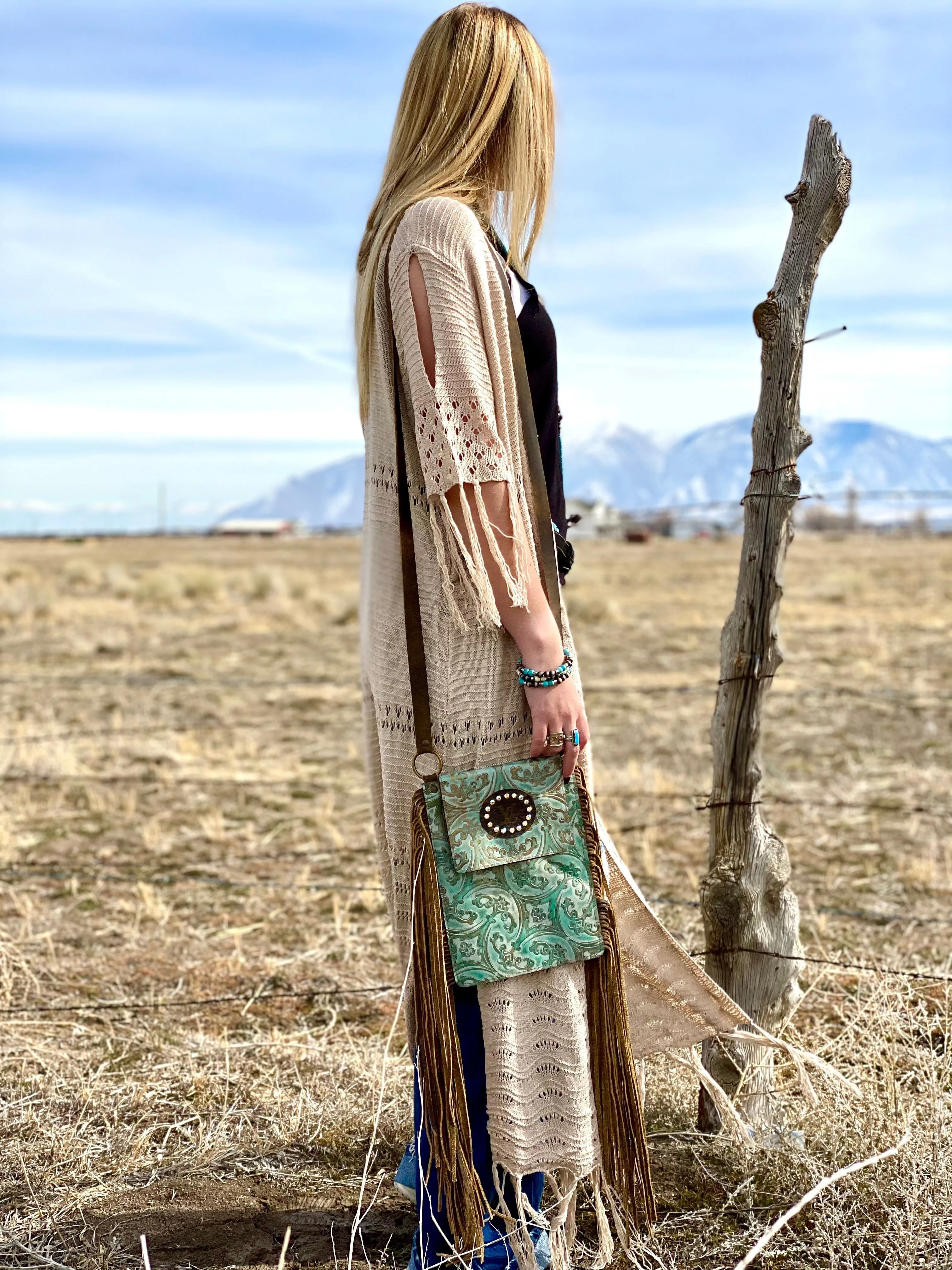 The Bali Beige Crochet Kimono