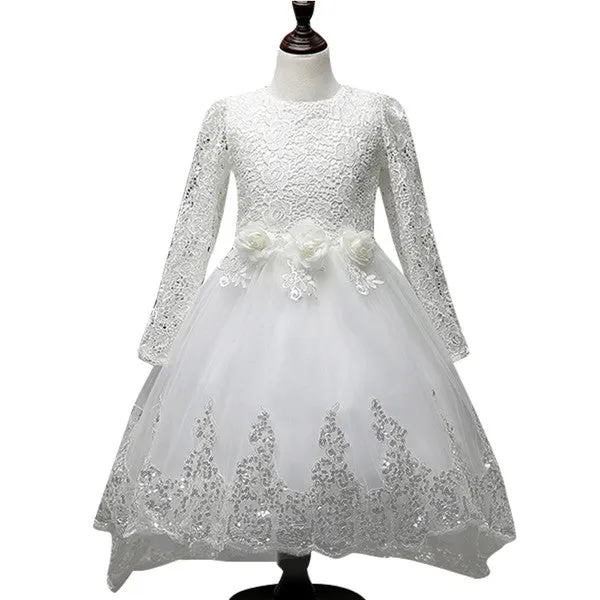 The Janny Flower Girl Dress (Long Sleeves) (Available in 3 colours)