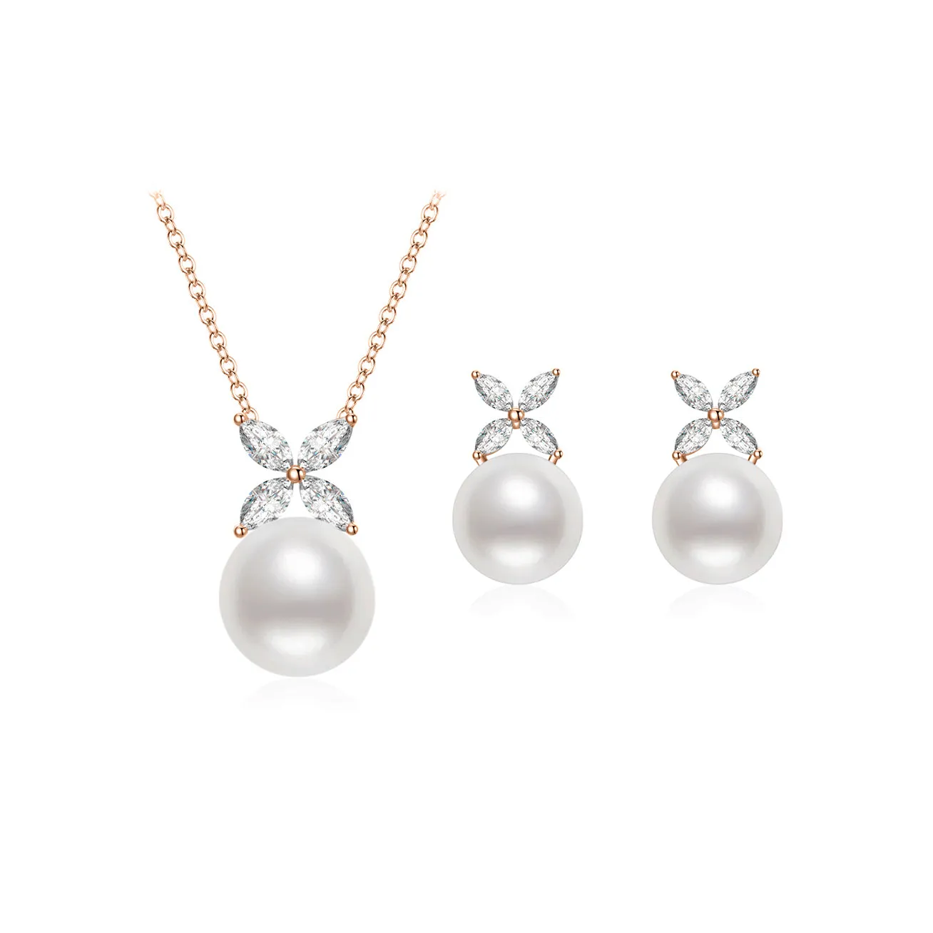 Top Grade Freshwater Pearl Necklace & Earrings Set WS00116 | EVERLEAF