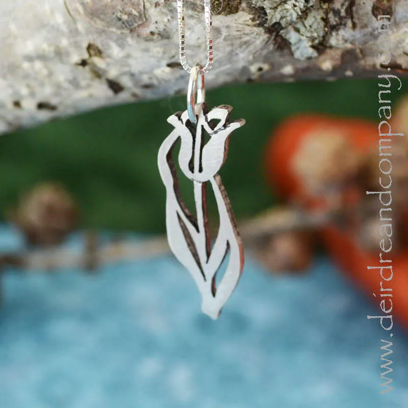 Tulip Pendant Necklace in Sterling Silver