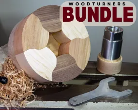 Turners Bundle - Maple/Walnut/Cherry Segmented Bowl Blank plus Glue Hub with waste block and wrench