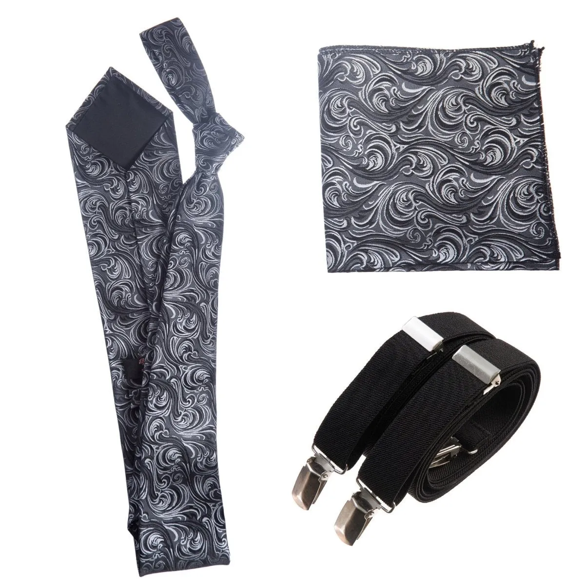 Tuxgear Inc Self-Tie Paisley Jacquard Windsor Necktie Set for Weddings & Events