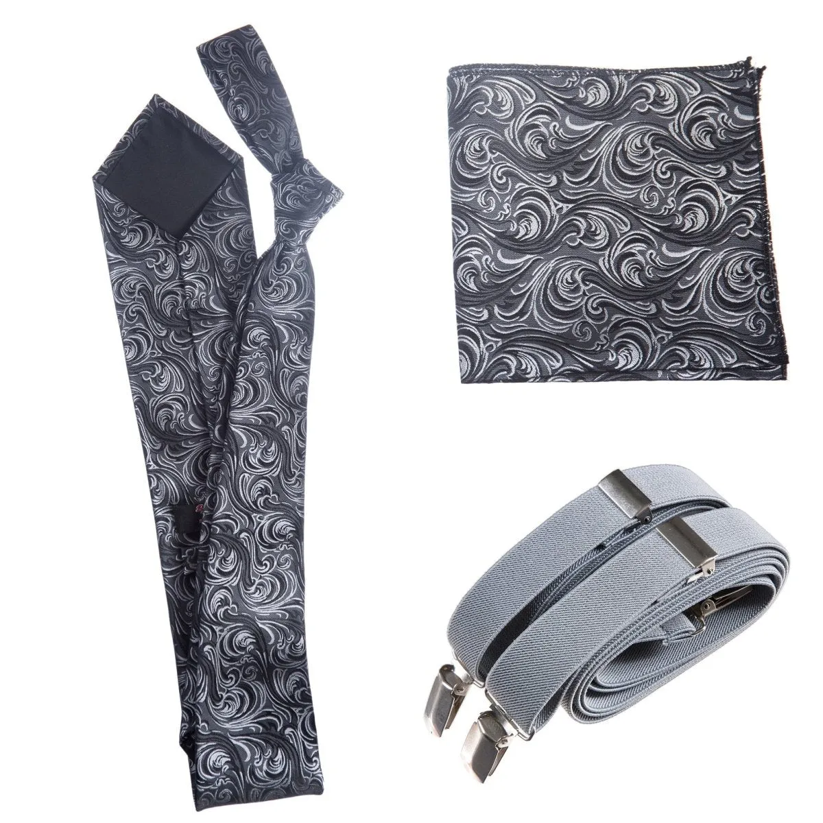 Tuxgear Inc Self-Tie Paisley Jacquard Windsor Necktie Set for Weddings & Events