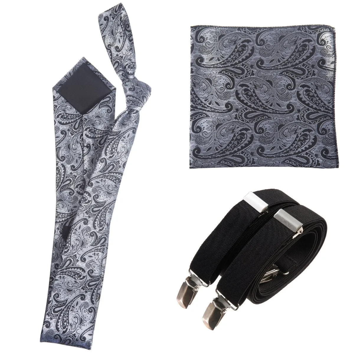 Tuxgear Inc Self-Tie Paisley Jacquard Windsor Necktie Set for Weddings & Events