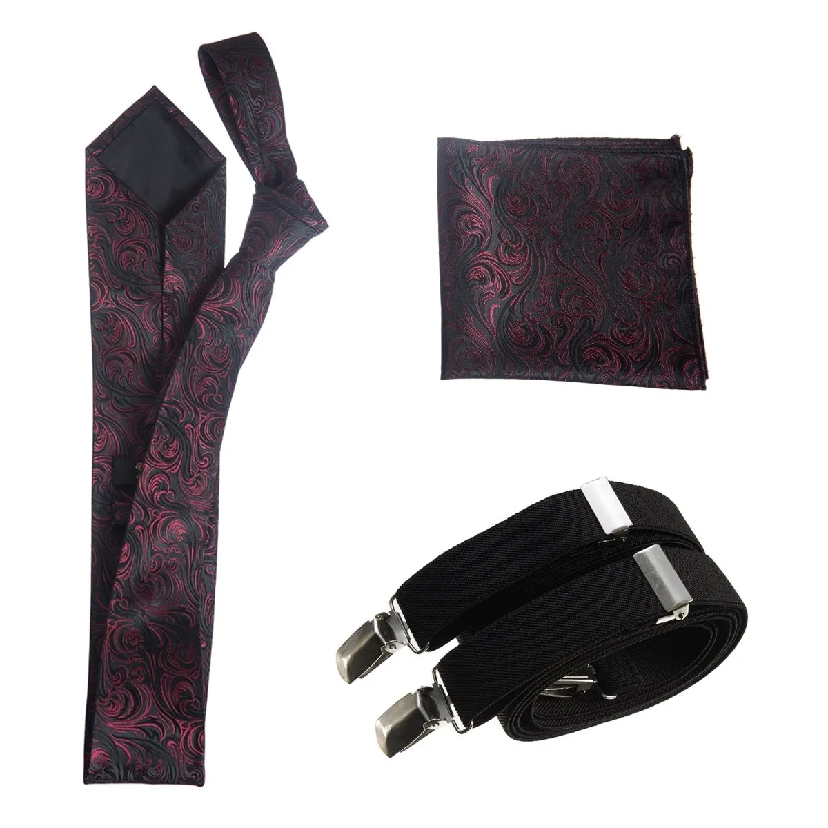 Tuxgear Inc Self-Tie Paisley Jacquard Windsor Necktie Set for Weddings & Events