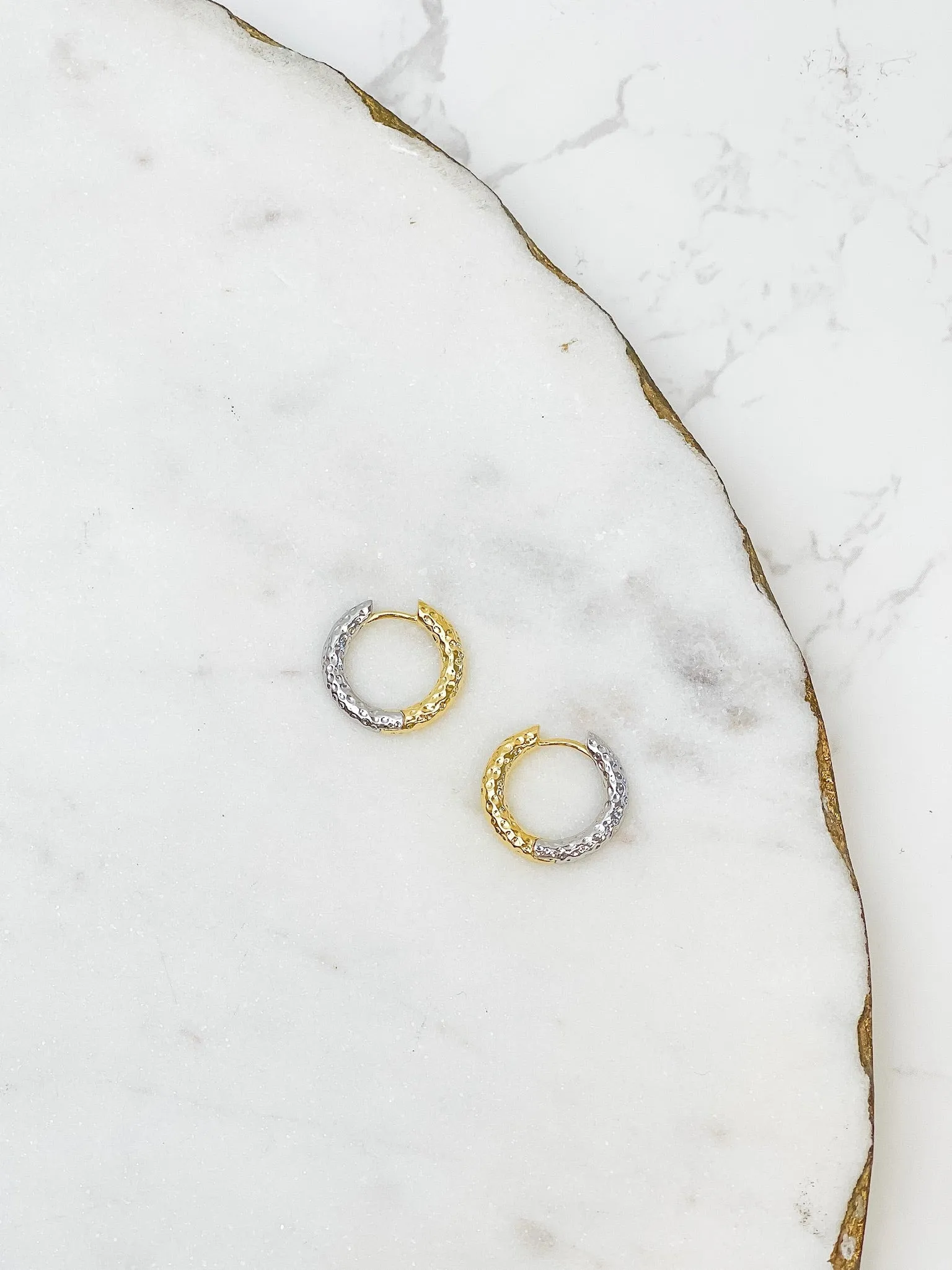 Two-Tone Gold Dipped Hoop Earrings