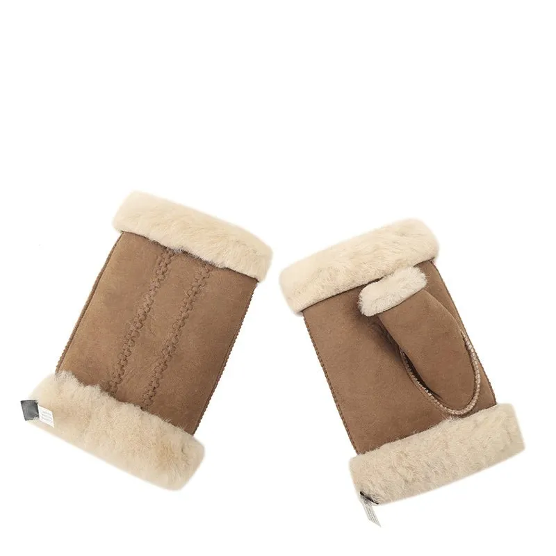 UGG Fluffy Fingerless Wool Mittens