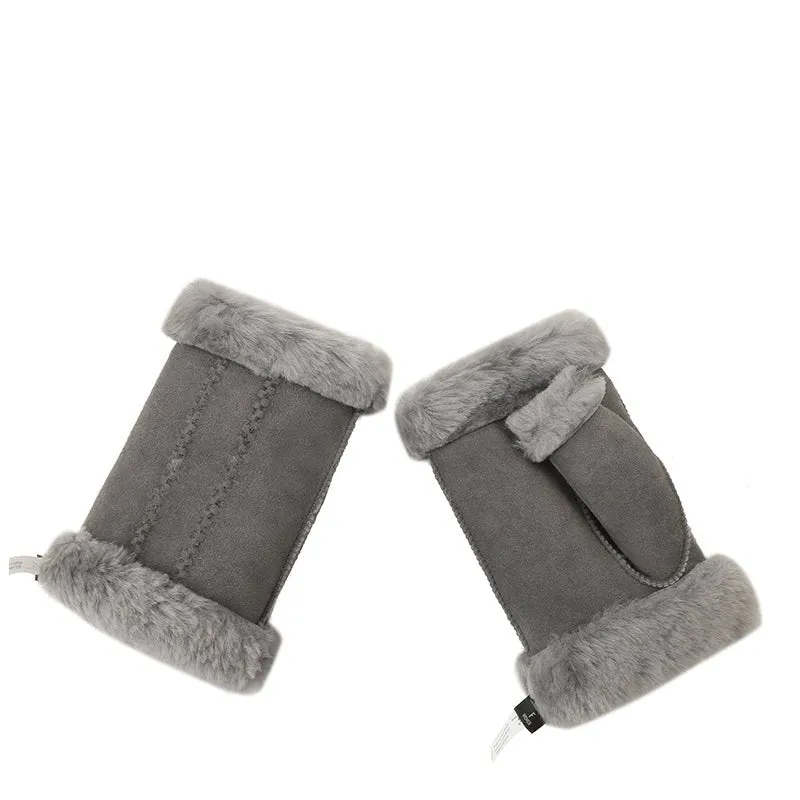 UGG Fluffy Fingerless Wool Mittens