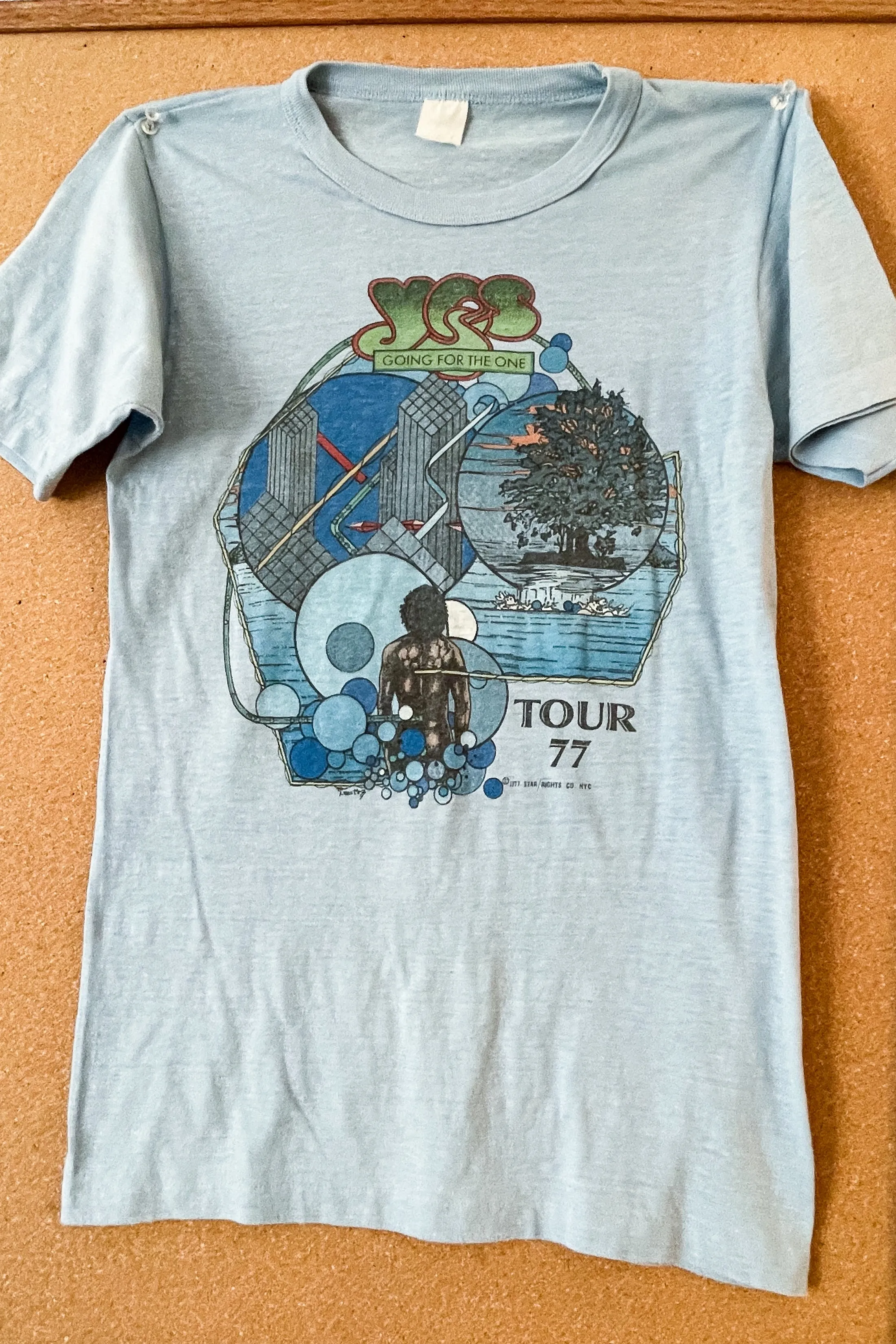 Vintage 1977 YES Going For The One Tour Tee Shirt M