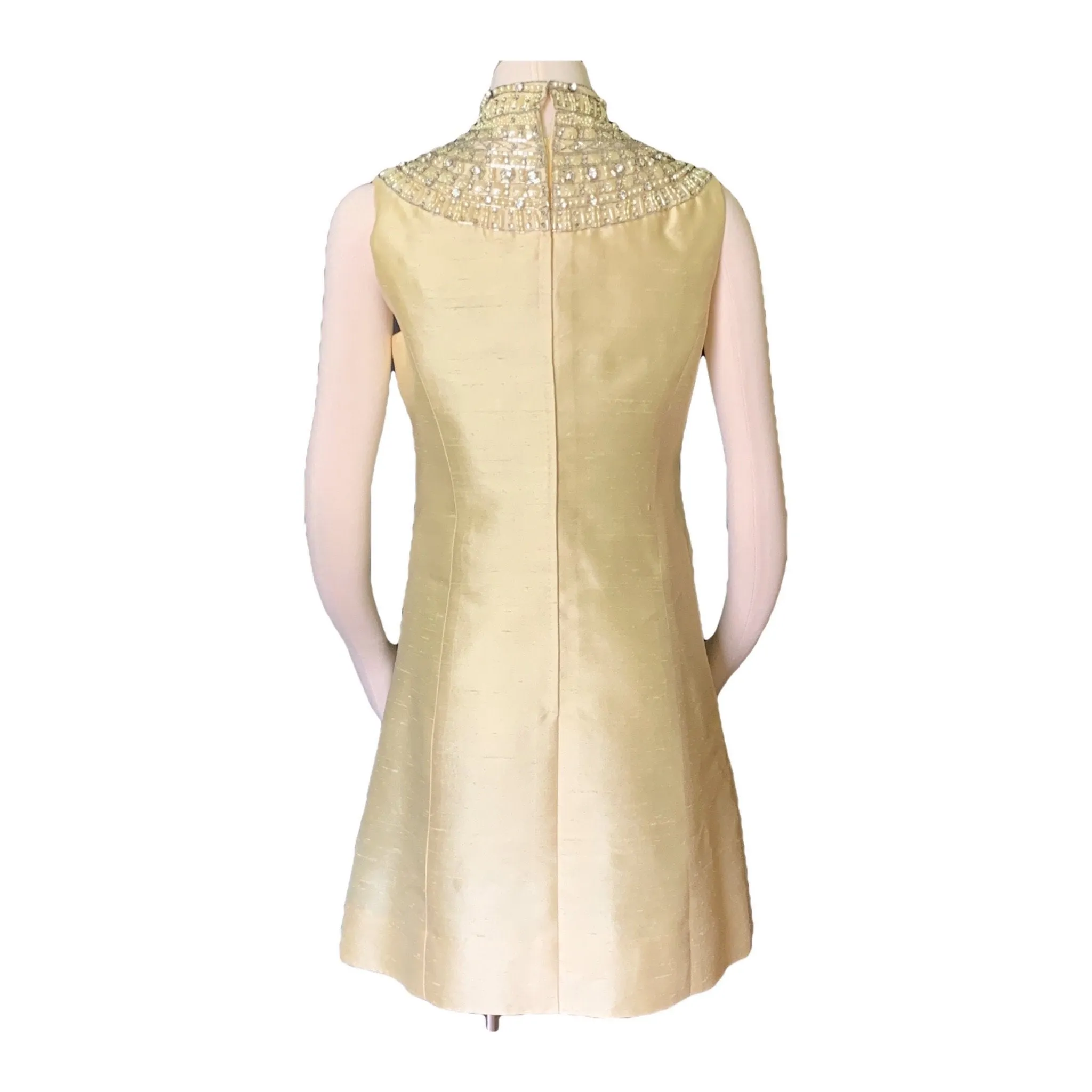 Vintage Dress and Jacket in Yellow with a Jewelled Collar by Jack Bryan. Mother of the Bride Wedding Attire.