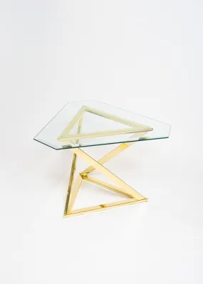 Vintage Gold & Glass Side Table