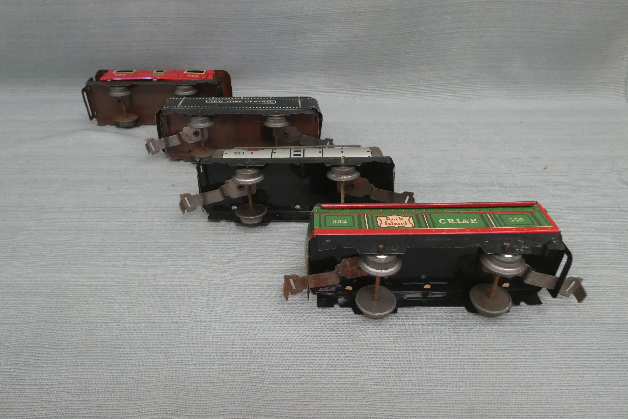 Vintage Marx O Gauge Tin Train Set - Lot of 4 Cars