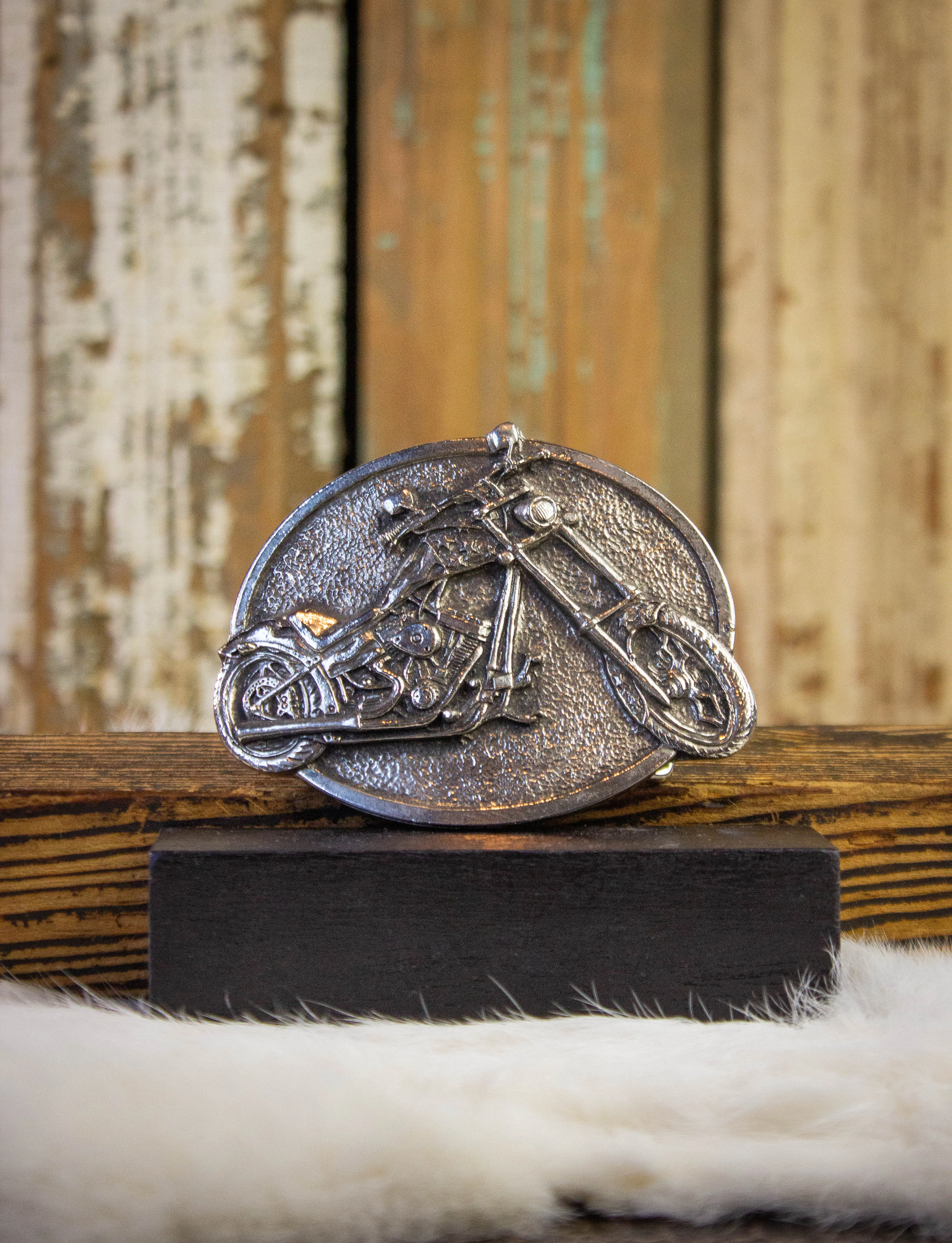 Vintage Motorcycle Belt Buckle