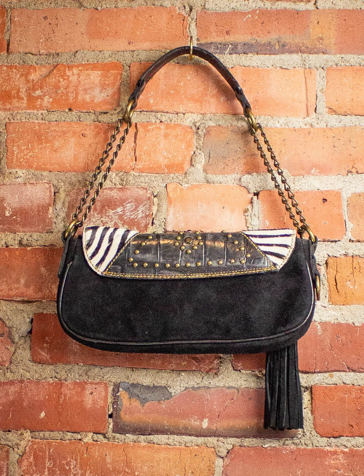 Vintage Zebra Black Purse 1990s