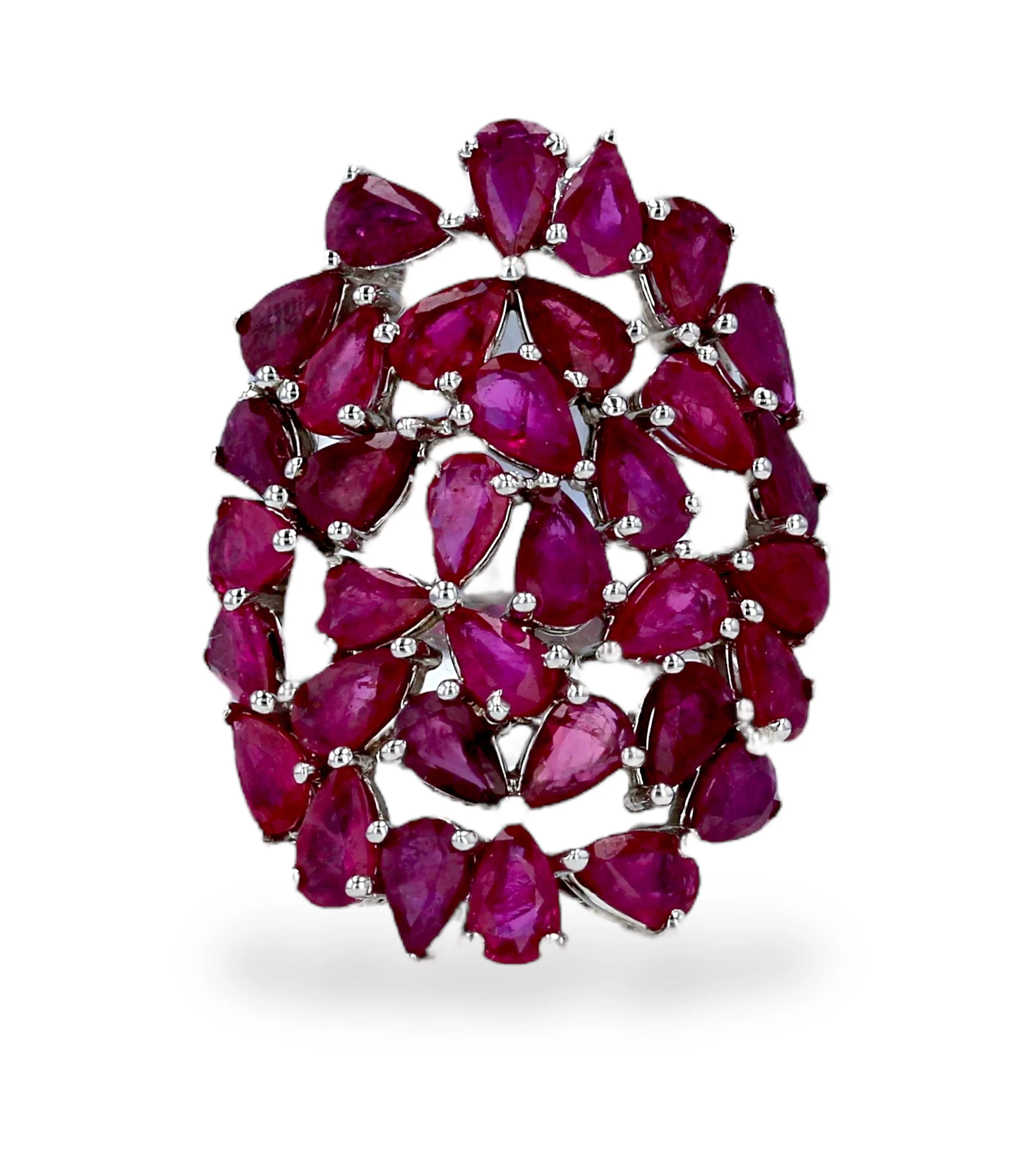 White 14k gold 8.84 CT ruby ring