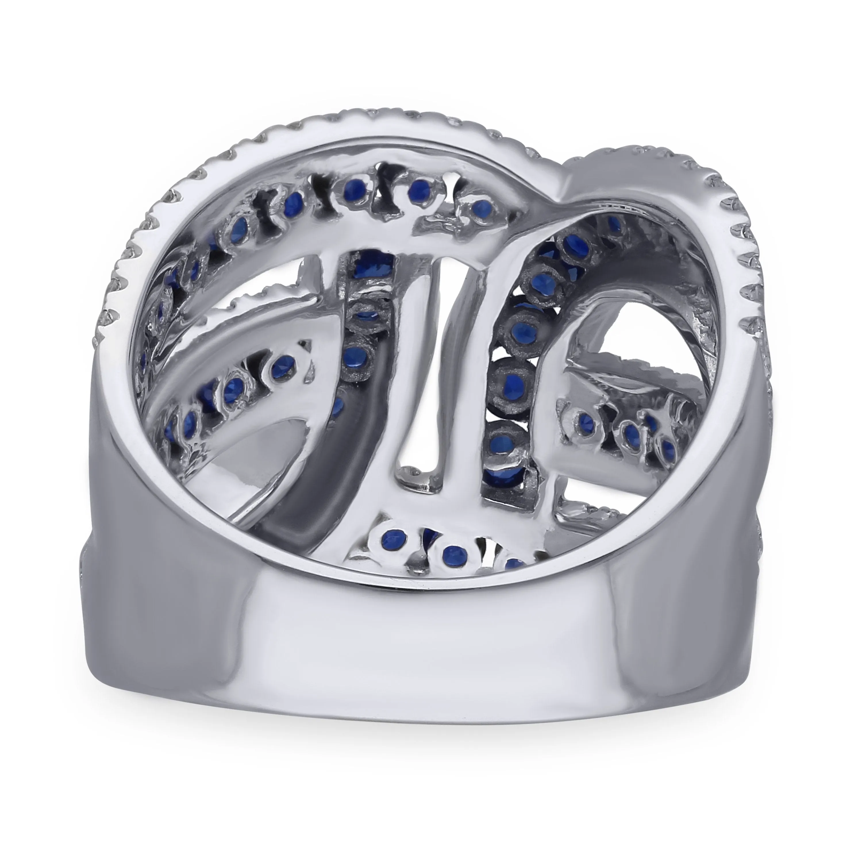 White Gold Sapphire & Diamond Infinite Ring