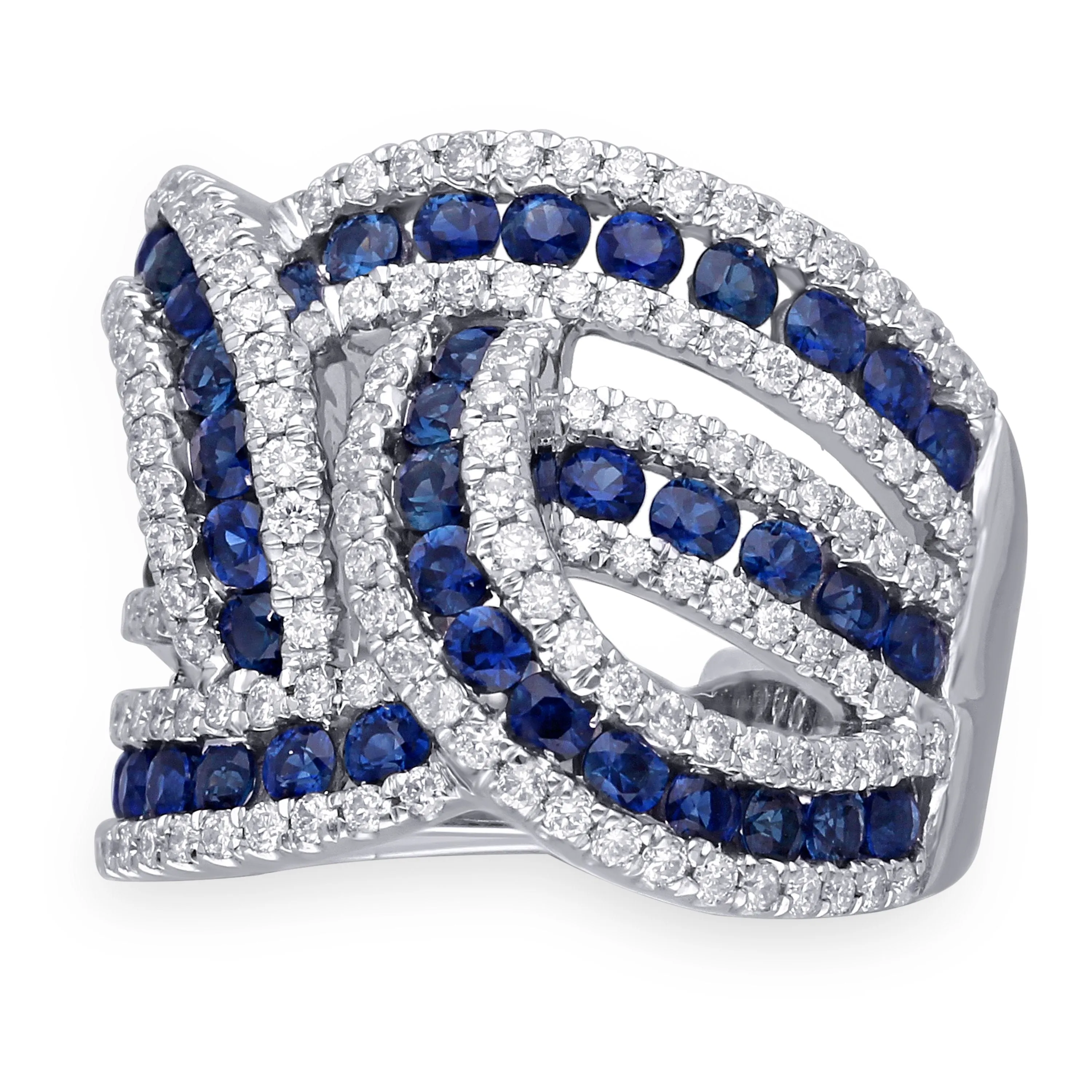 White Gold Sapphire & Diamond Infinite Ring