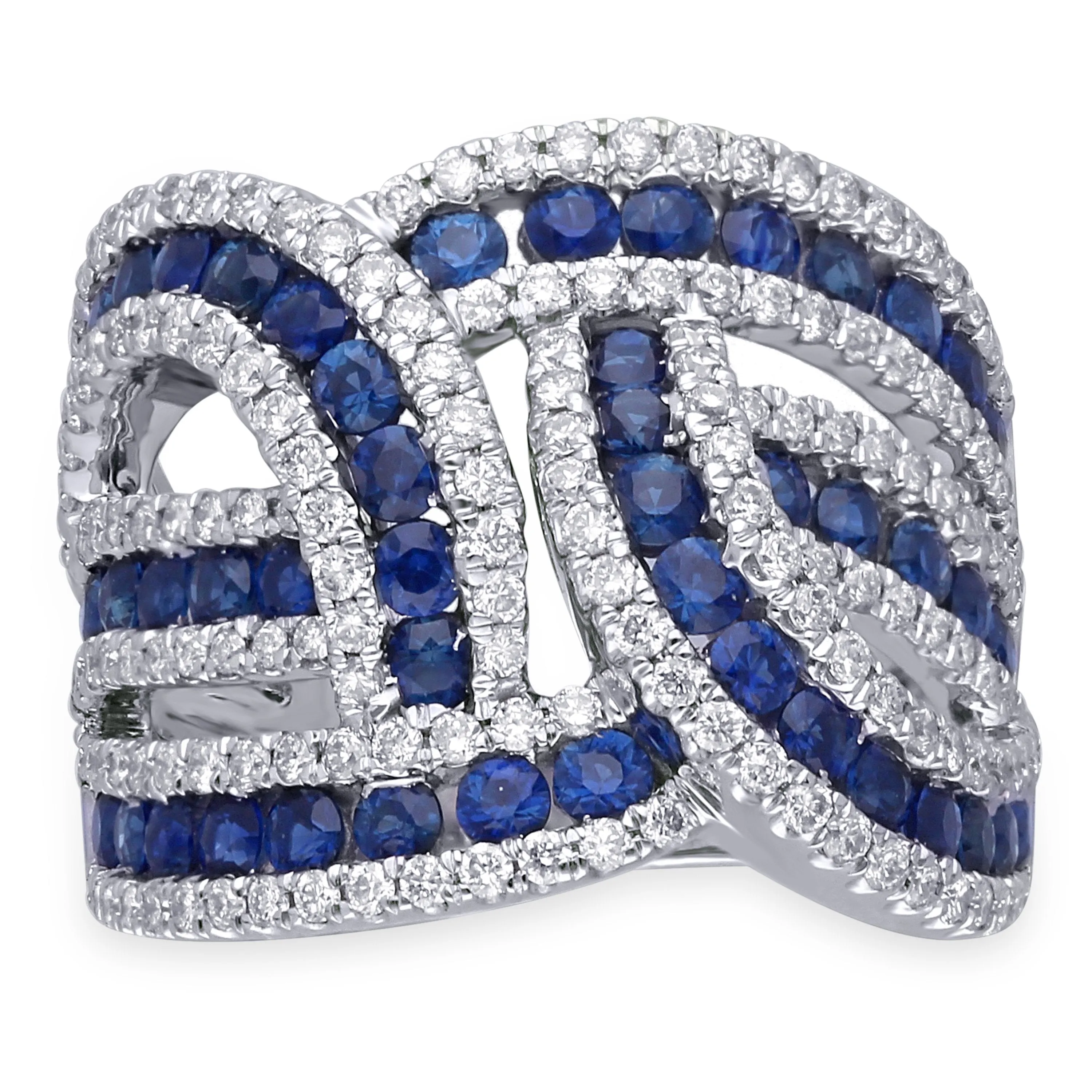 White Gold Sapphire & Diamond Infinite Ring