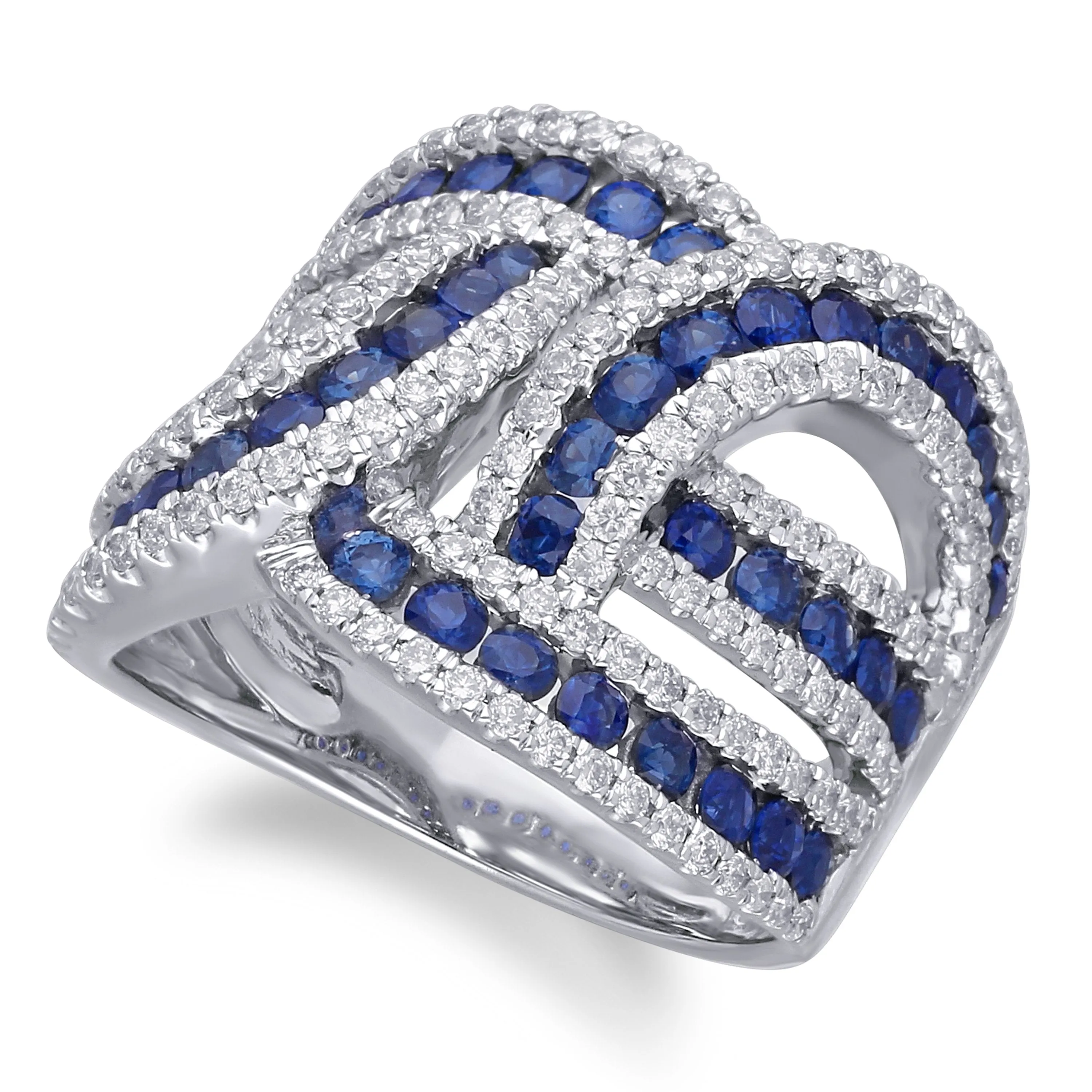 White Gold Sapphire & Diamond Infinite Ring