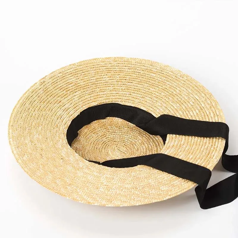 Wide Brim Straw Boater Hat