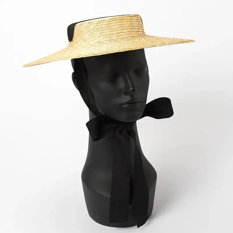 Wide Brim Straw Boater Hat