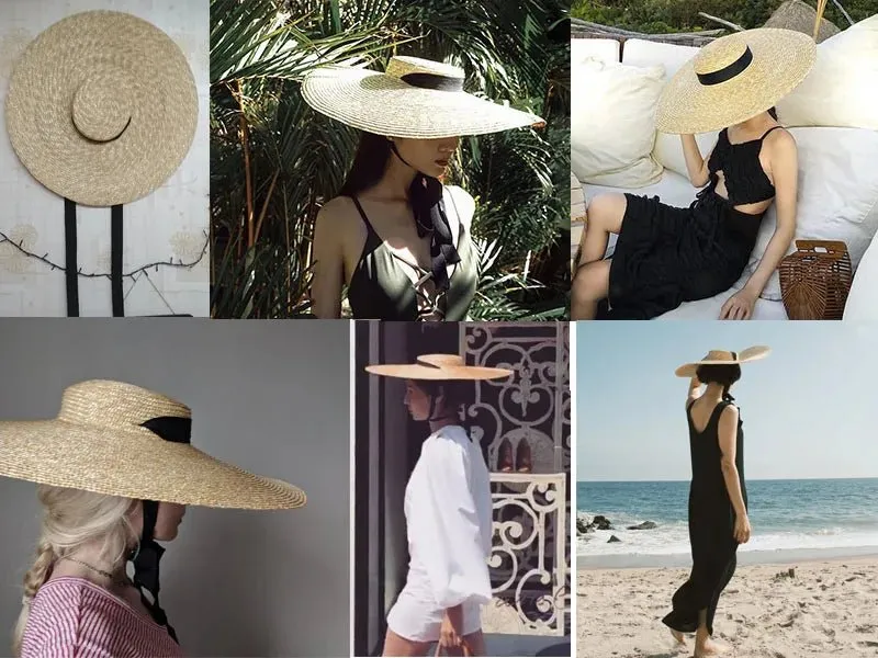 Wide Brim Straw Boater Hat