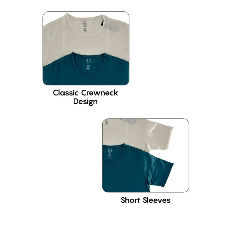 Women's Acid Wash Classic T-shirt, Cotton Plain Crew Neck Tee 2 Pack