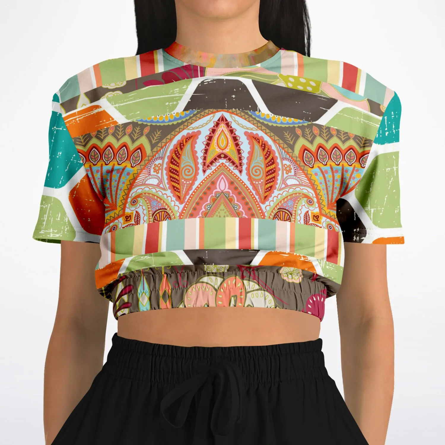 Wyatt Earth Short Sleeve Cropped Eco-Poly Sweater