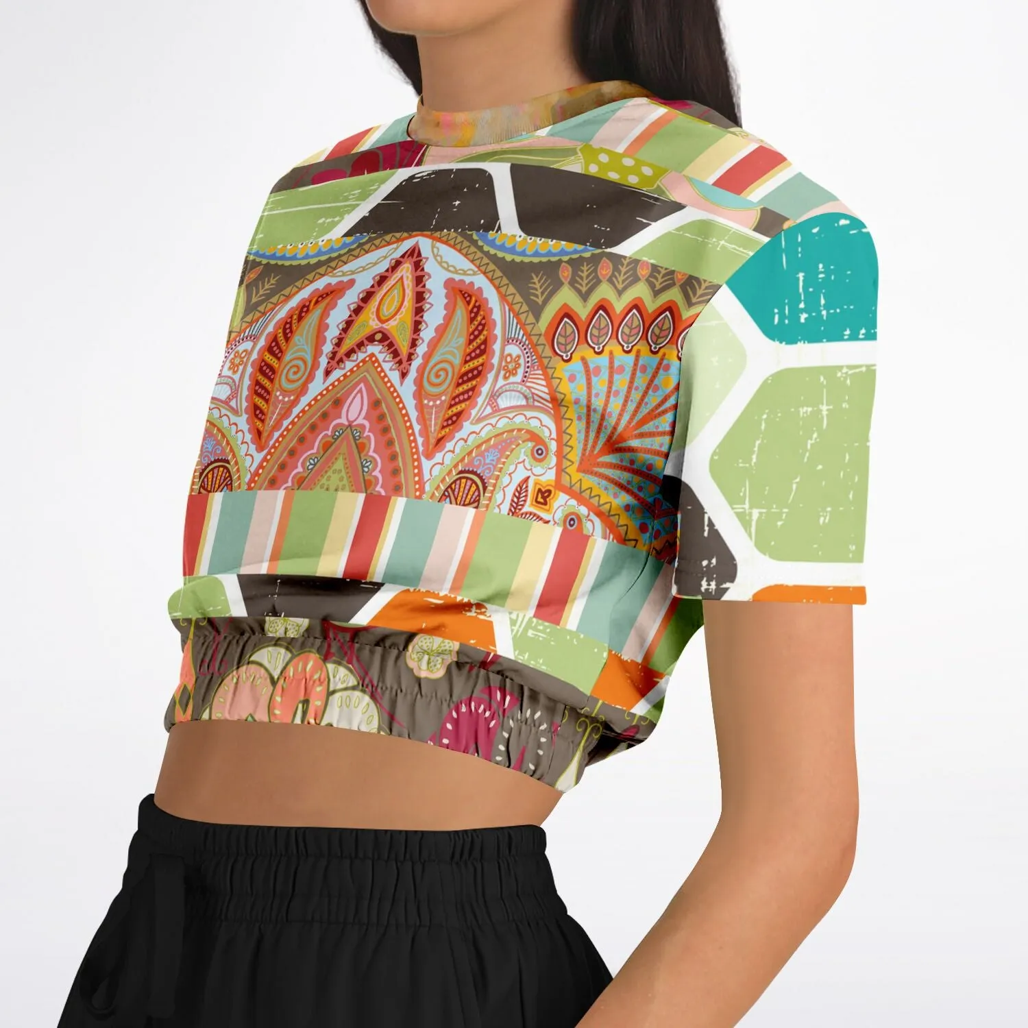 Wyatt Earth Short Sleeve Cropped Eco-Poly Sweater