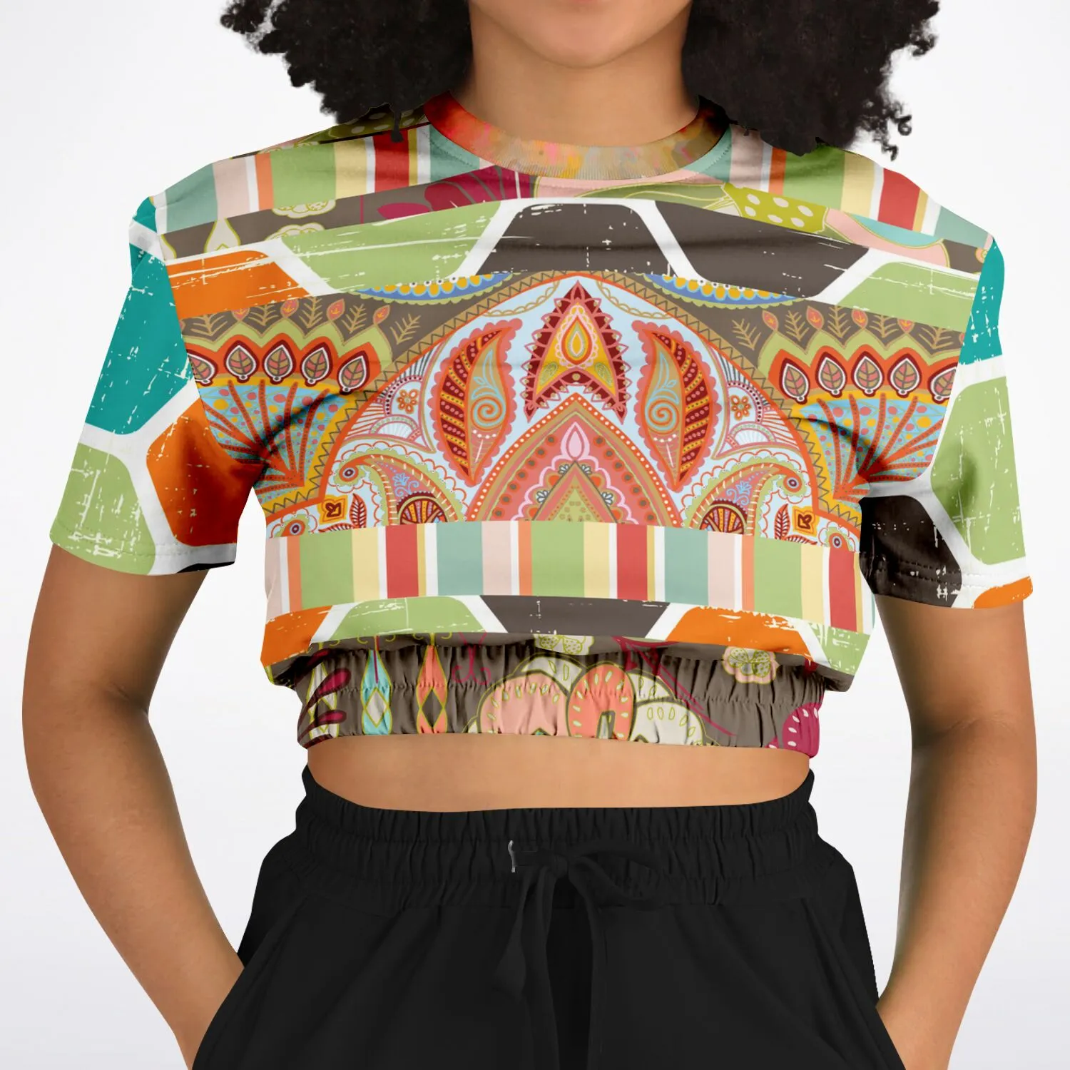 Wyatt Earth Short Sleeve Cropped Eco-Poly Sweater