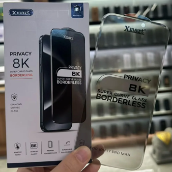 X-mart 8K Borderless Curved Glass (HD Clear and 360 Privacy)
